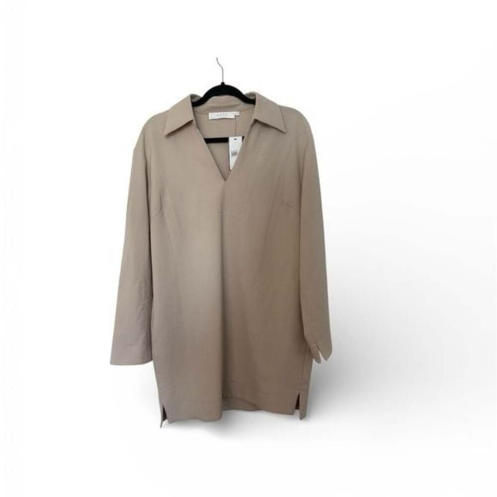NWT Astr Tan Collar Long Sleeve Shift Dress Size M - Picture 3 of 9